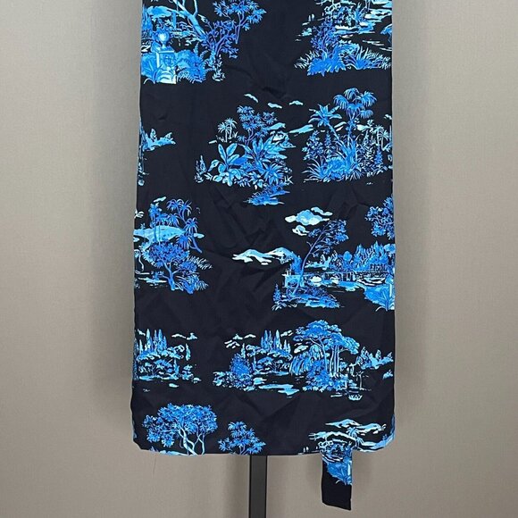 NEW Ann Taylor Dress Womens 4 black blue asian floral sheath classic - Picture 3 of 9